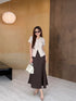 Elegant Women Button Down Blouse With Skirt Sets